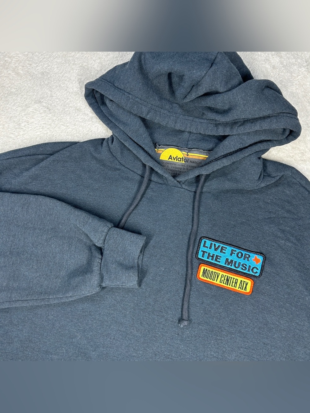 Aviator Nation Patch Collection Relaxed Pullover Hoodie Moody Center ATX Small